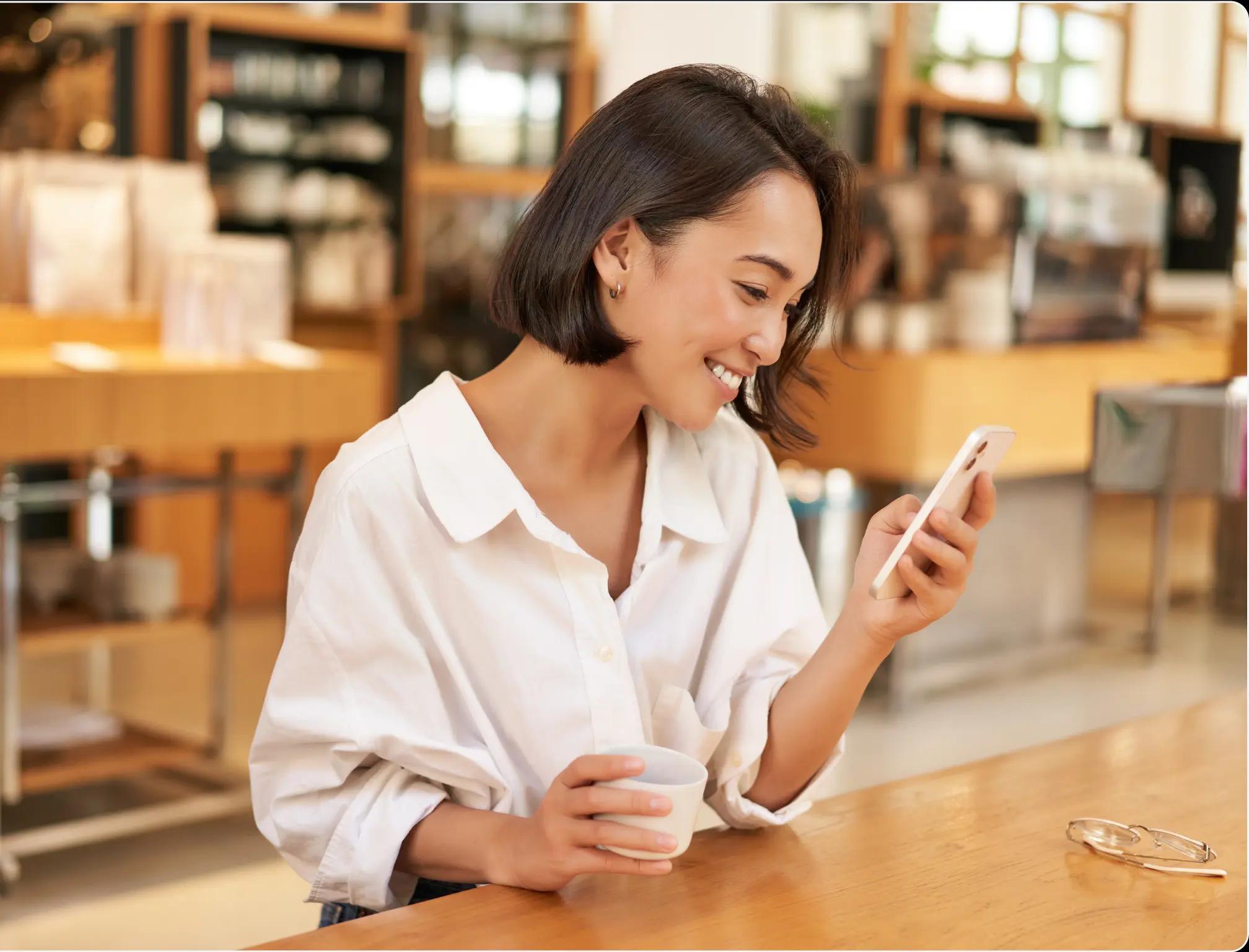 a woman using a cellphone