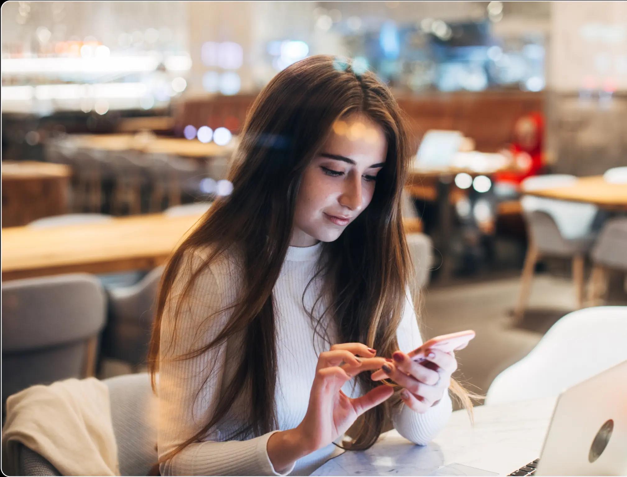 a woman using a cellphone