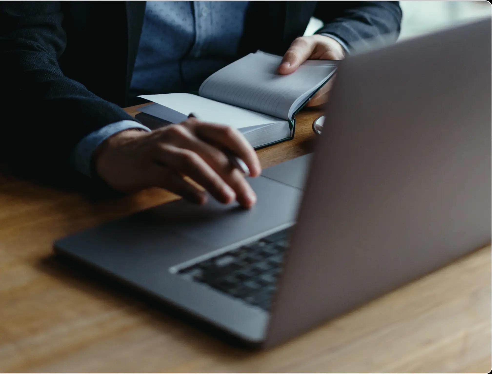 a man using a computer