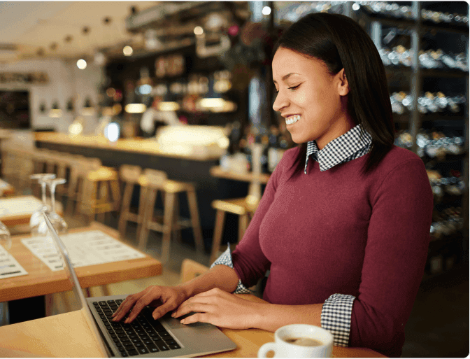 woman on a laptop